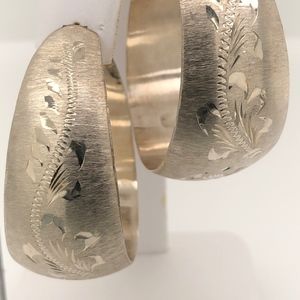 Peruvian 925 Silver Hoop Earrings